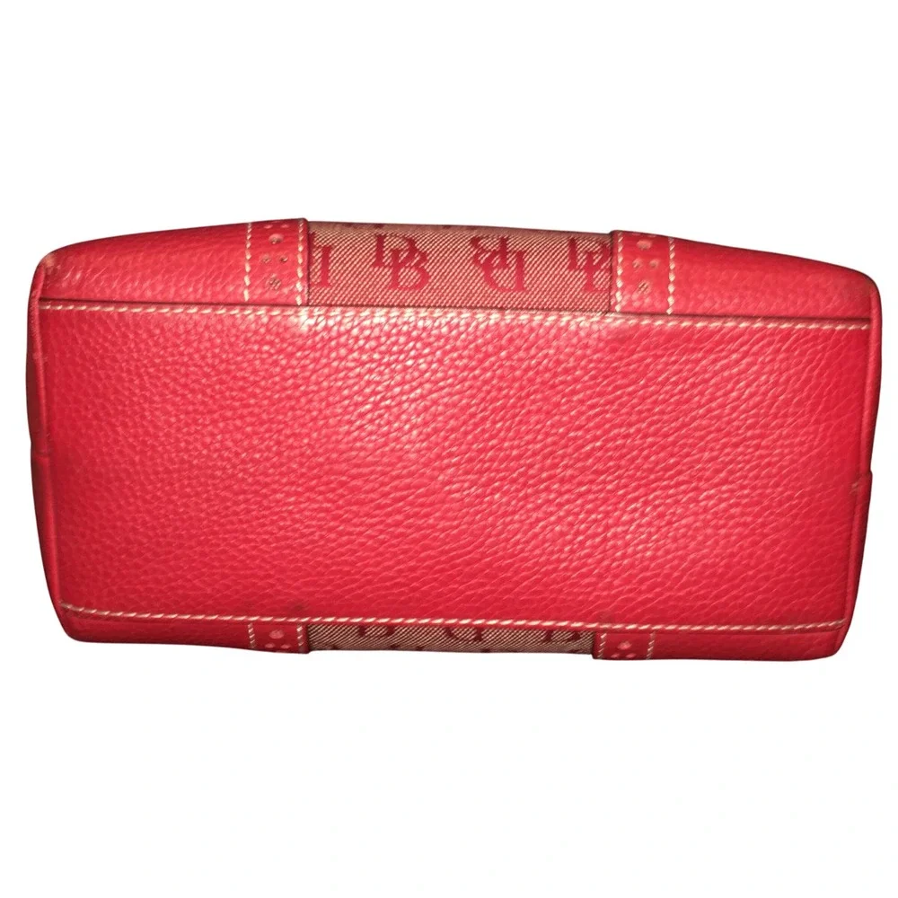 Dooney & Bourke Red Monogram Canvas Leather  Shoulder Bag Purse SEE Last Pic